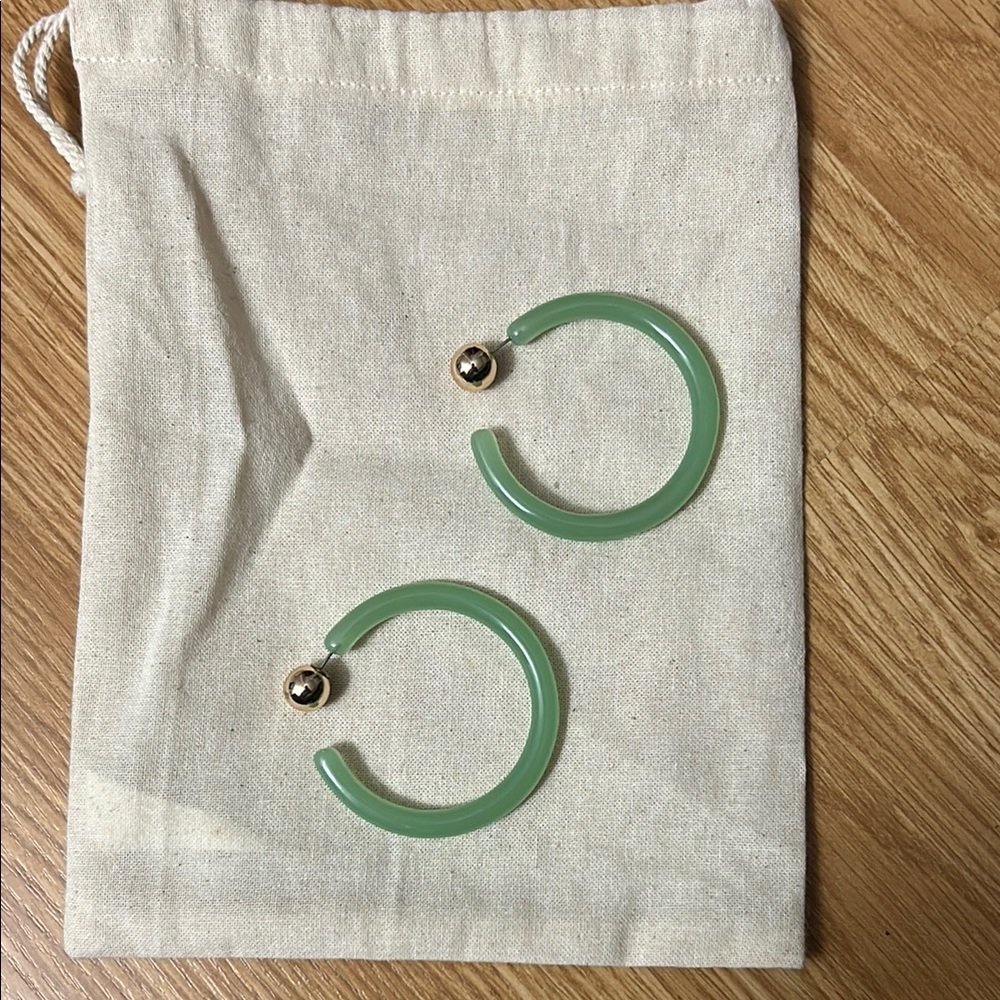 Banana Republic Green and Gold Hoop Earrings